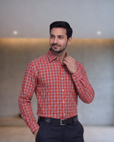 Mens Red Stk-008 Full Sleeves Shirt