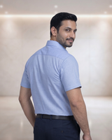 Mens Blue-4 STK-026 Full Sleeves Shirt
