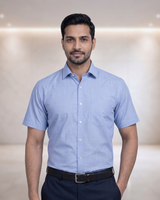 Mens Blue-4 STK-026 Full Sleeves Shirt