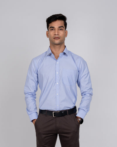 Story Dot Light Blue Formal Shirts