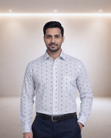 Mens White-5VF0223 Full Sleeves Shirt